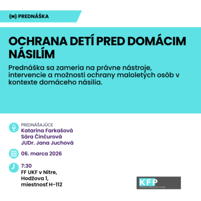 Pozvánka na prednášku OCHRANA DETÍ PRED DOMÁCIM NÁSILÍM